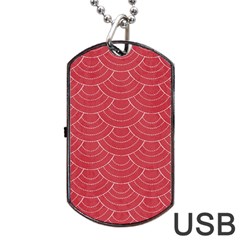 Red Sashiko Dog Tag Usb Flash (two Sides) by goljakoff