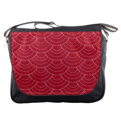 Red Sashiko Messenger Bag by goljakoff