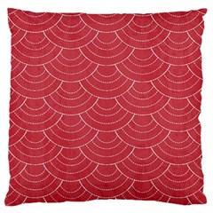 Red Sashiko Large Cushion Case (one Side) by goljakoff