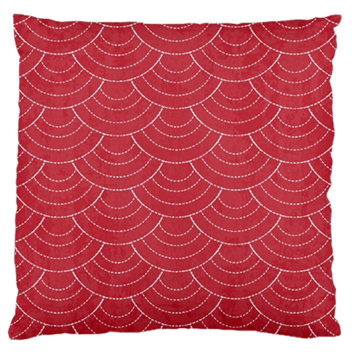 Red sashiko Large Cushion Case (Two Sides)