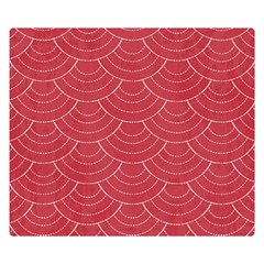 Red Sashiko Double Sided Flano Blanket (small)  by goljakoff