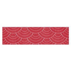 Red Sashiko Satin Scarf (oblong) by goljakoff