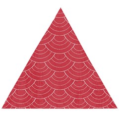 Red Sashiko Wooden Puzzle Triangle by goljakoff