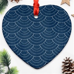 Blue Sashiko Ornament (heart) by goljakoff