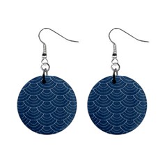 Blue Sashiko Mini Button Earrings by goljakoff