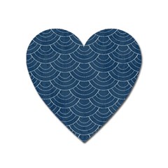 Blue Sashiko Heart Magnet by goljakoff