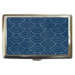 Blue sashiko Cigarette Money Case Front