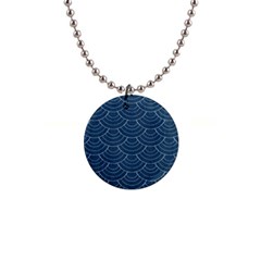 Blue Sashiko 1  Button Necklace by goljakoff