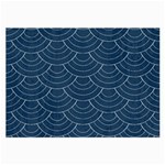 Blue sashiko Large Glasses Cloth (2 Sides) Front