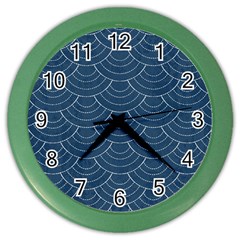 Blue Sashiko Color Wall Clock by goljakoff