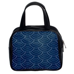 Blue Sashiko Classic Handbag (two Sides) by goljakoff