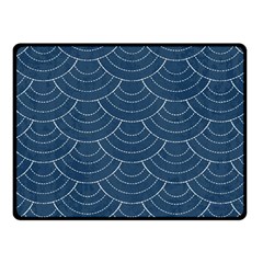 Blue Sashiko Fleece Blanket (small) by goljakoff