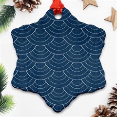 Blue Sashiko Snowflake Ornament (two Sides) by goljakoff