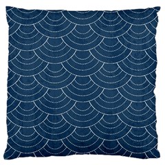 Blue Sashiko Large Cushion Case (one Side) by goljakoff