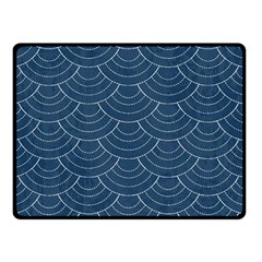 Blue Sashiko Double Sided Fleece Blanket (small)  by goljakoff