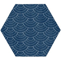 Blue Sashiko Wooden Puzzle Hexagon by goljakoff