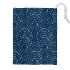 Blue Sashiko Drawstring Pouch (5xl) by goljakoff