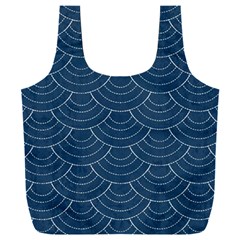 Blue Sashiko Full Print Recycle Bag (xxl) by goljakoff