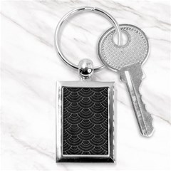 Black Sashiko Ornament Key Chain (rectangle) by goljakoff