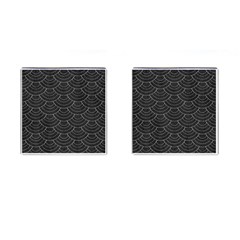 Black Sashiko Ornament Cufflinks (square) by goljakoff