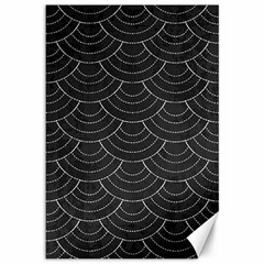 Black Sashiko Ornament Canvas 12  X 18  by goljakoff