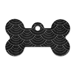 Black Sashiko Ornament Dog Tag Bone (two Sides) by goljakoff