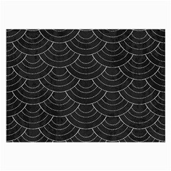 Black Sashiko Ornament Large Glasses Cloth (2 Sides) by goljakoff