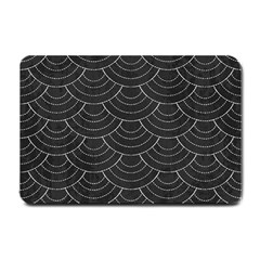 Black Sashiko Ornament Small Doormat  by goljakoff