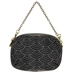 Black Sashiko Ornament Chain Purse (one Side) by goljakoff