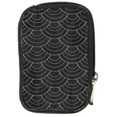 Black Sashiko Ornament Compact Camera Leather Case by goljakoff