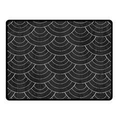 Black Sashiko Ornament Fleece Blanket (small) by goljakoff