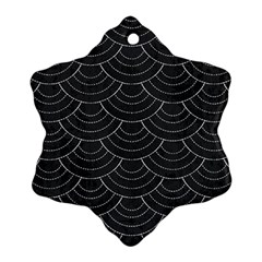 Black Sashiko Ornament Snowflake Ornament (two Sides) by goljakoff