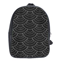 Black Sashiko Ornament School Bag (xl) by goljakoff