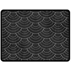 Black Sashiko Ornament Double Sided Fleece Blanket (large)  by goljakoff