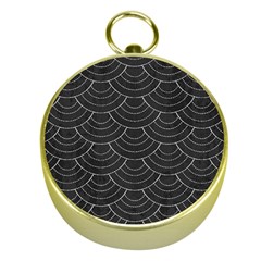 Black Sashiko Ornament Gold Compasses by goljakoff