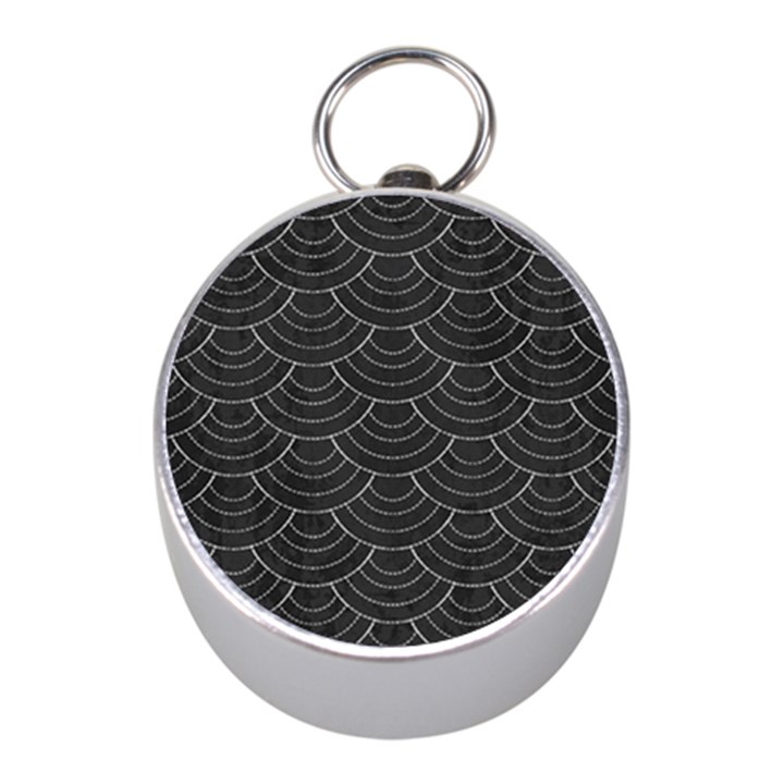 Black sashiko ornament Mini Silver Compasses