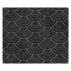 Black Sashiko Ornament Double Sided Flano Blanket (small)  by goljakoff