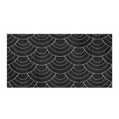 Black Sashiko Ornament Satin Wrap by goljakoff