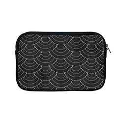 Black Sashiko Ornament Apple Macbook Pro 13  Zipper Case by goljakoff