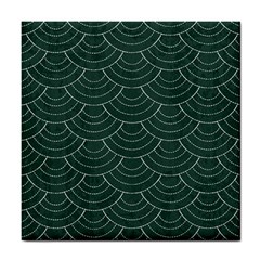 Green Sashiko Tile Coaster by goljakoff