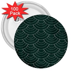 Green Sashiko 3  Buttons (100 Pack)  by goljakoff