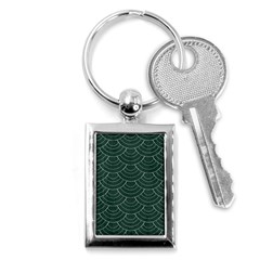 Green Sashiko Key Chain (rectangle) by goljakoff