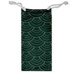 Green sashiko Jewelry Bag Front