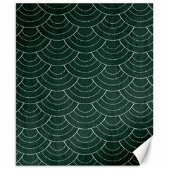 Green Sashiko Canvas 8  X 10  by goljakoff