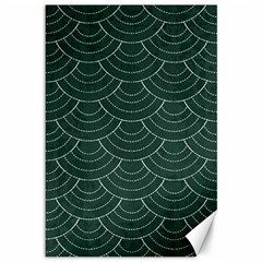 Green Sashiko Canvas 12  X 18  by goljakoff