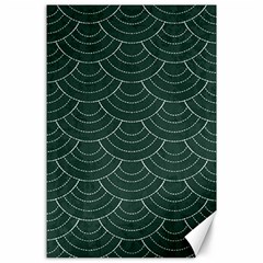 Green Sashiko Canvas 24  X 36  by goljakoff