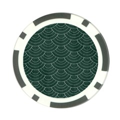 Green Sashiko Poker Chip Card Guard by goljakoff