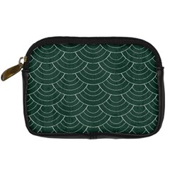 Green Sashiko Digital Camera Leather Case by goljakoff