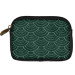 Green sashiko Digital Camera Leather Case Front