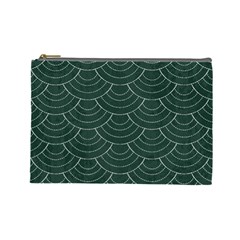 Green Sashiko Cosmetic Bag (large) by goljakoff